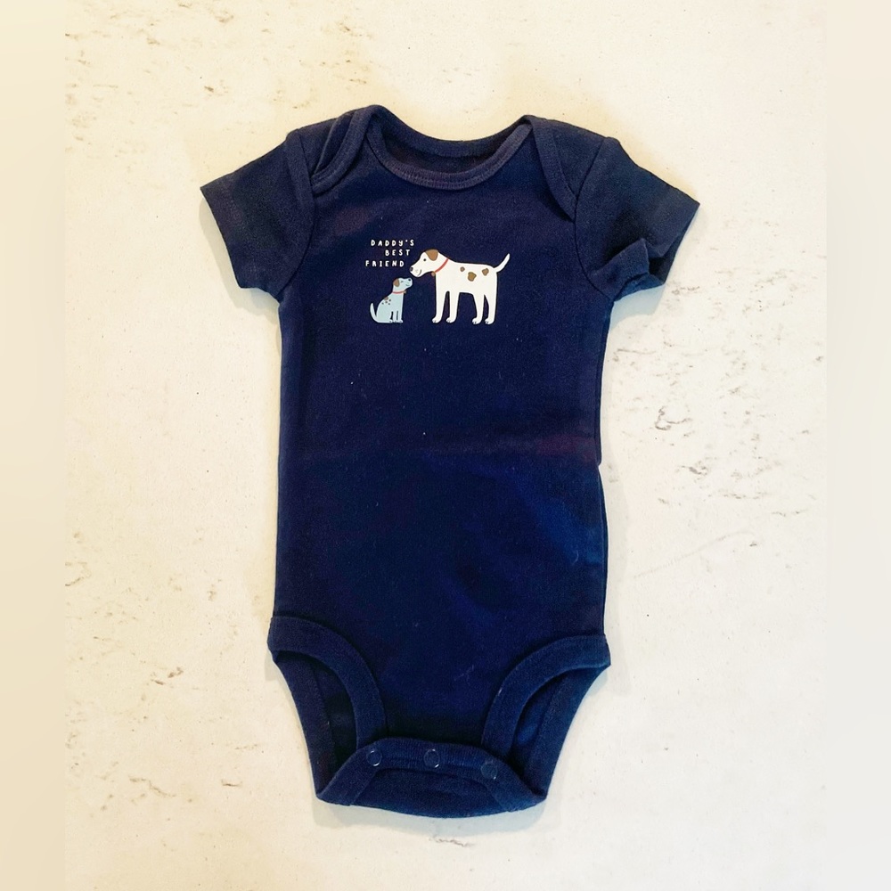 🔴 3 for $15 Carter’s Daddy’s Best Friend Dogs Black Onesie 3 Months